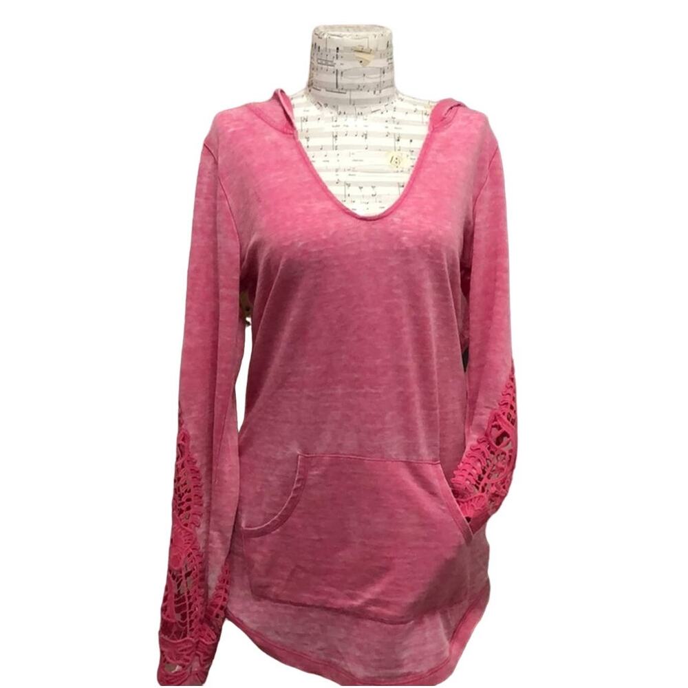 Decree Pink lightweight Hoodie Embellished T-Shirt size Small